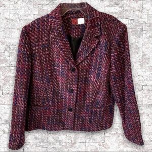 JM Collection Multicolor Boxy Tweed Jacket